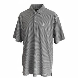 Peter Millar TPC Sawgrass logo summer comfort golf Polo Size XL blue stripes